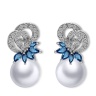 Сережки гвоздики з перлами Мерлі