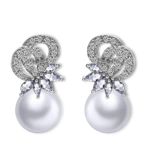 Сережки гвоздики з перлами Мерлі