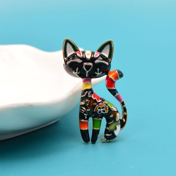 Брошка стильна Кішка