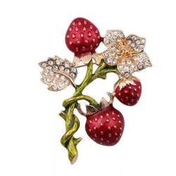 Брошка гроно полуниці