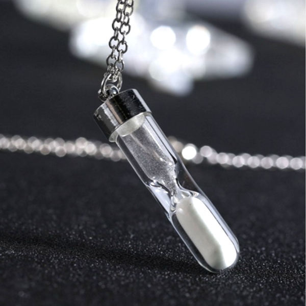 Кулон з ланцюжком Пісочний годинник люмінесцентний