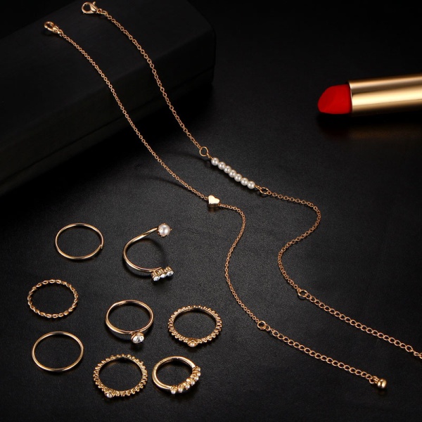 Набор украшений Стиль: кольца на фаланги пальцев и браслеты