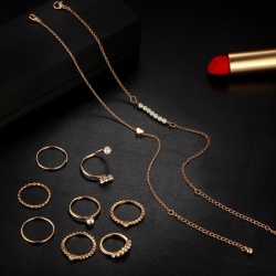 Набор украшений Стиль: кольца на фаланги пальцев и браслеты