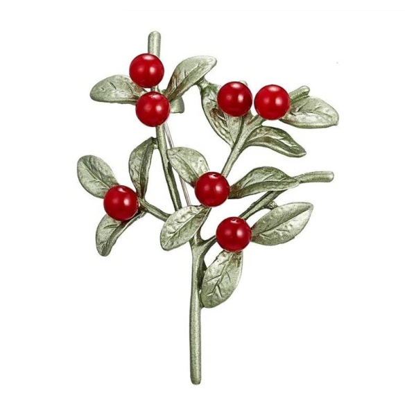 Брошь с красными ягодами lan-2908