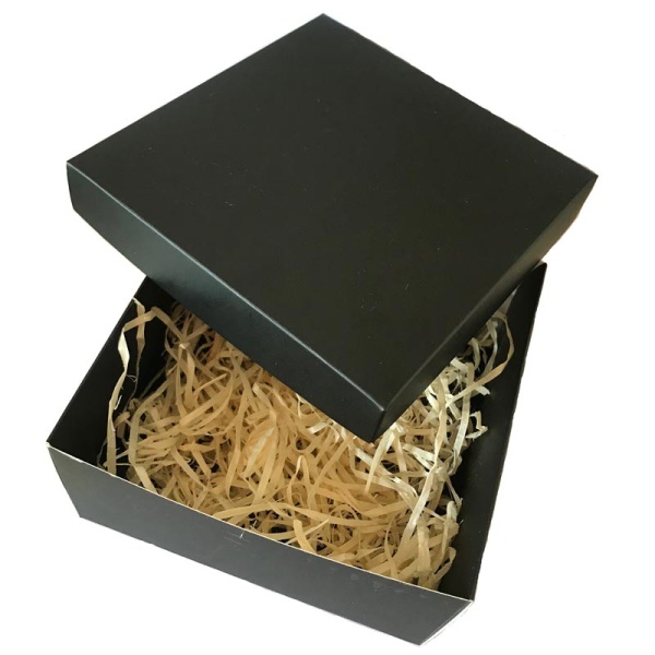 Большая черная подарочная коробка квадрат (для бижутерии)