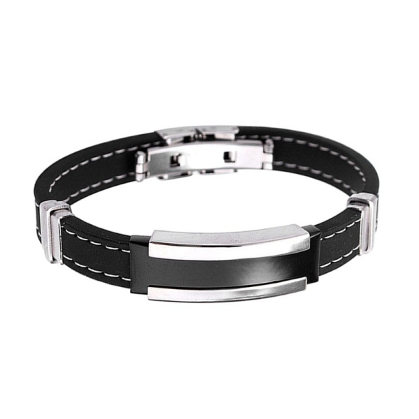 Браслет из каучука и стали lan – 2279