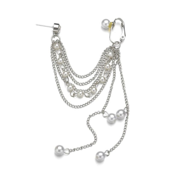 Кафф с цепочками и бусинами