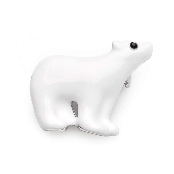 Брошь белый Полярный медведь