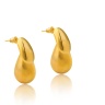 Серьги матовая каплевидной формы золотистого цвета lan-3110