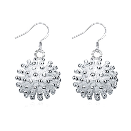 Сережки підвіски Кульбаба срібні