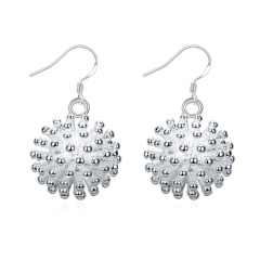 Серьги подвески Одуванчик посеребренные