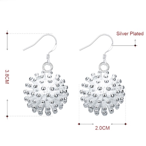 Сережки підвіски Кульбаба срібні