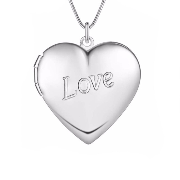 Медальон Сердце фоторамка посеребренный