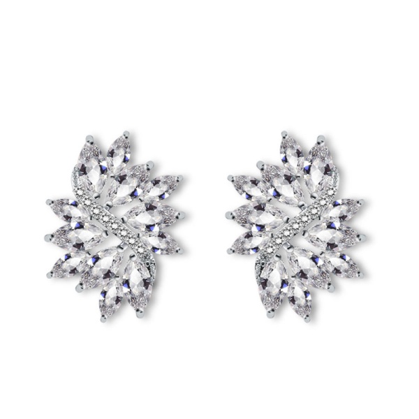 Серьги гвоздики с фианитами Даниэль