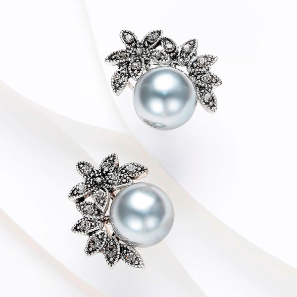 Сережки підвіски Квітка з стиль перлини lan-2711