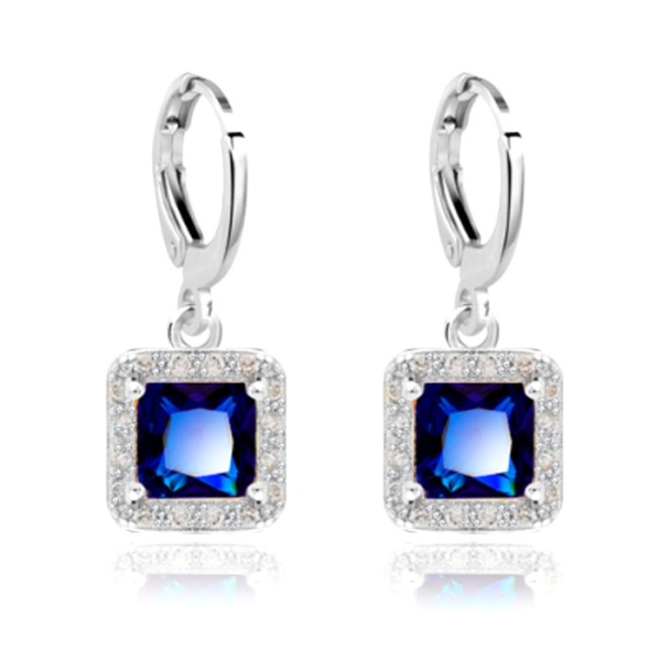 Сережки підвіски Blue crystal