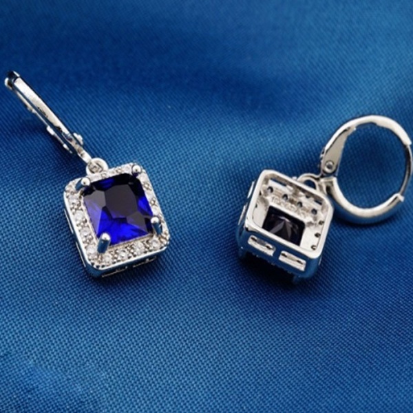 Сережки підвіски Blue crystal