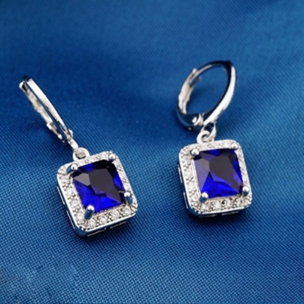 Сережки підвіски Blue crystal