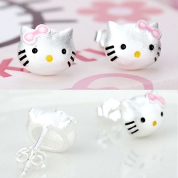 Сережки гвоздики Hello Kitty