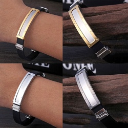 Браслет из каучука и стали lan-2281