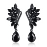Сережки камінням Чорне перо lan — 2431