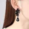 Сережки камінням Чорне перо lan — 2431