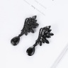 Сережки камінням Чорне перо lan — 2431