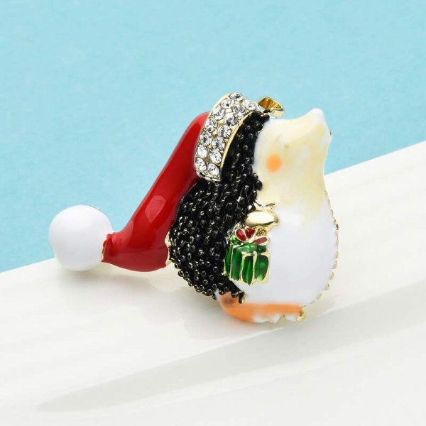 Брошь новогодний Ежик