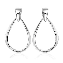 Серьги кольца Ellipse посеребренные