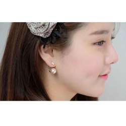 Серьги гвоздики Двойная жемчужина