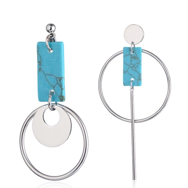 Серьги кольца с бирюзой