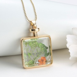 Кулон с цепочкой Бутылочка с цветами Ноготок