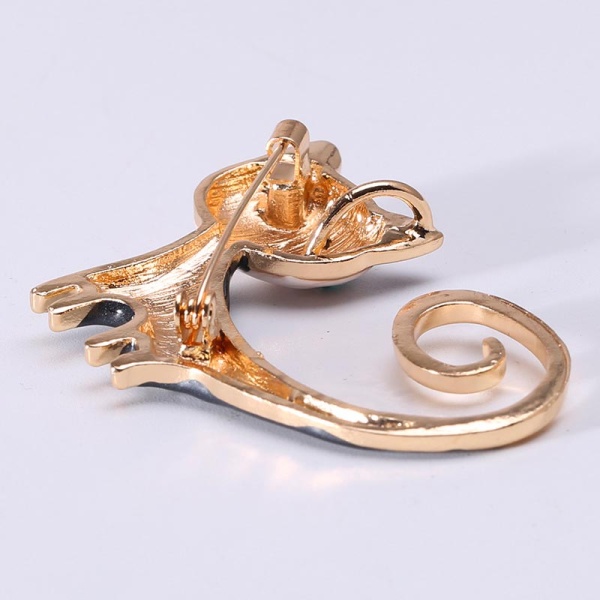 Брошка кішка з довгим хвостом lan-2714