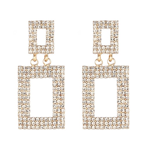 Вечерние серьги с кристаллами Прямоугольник lan-3183