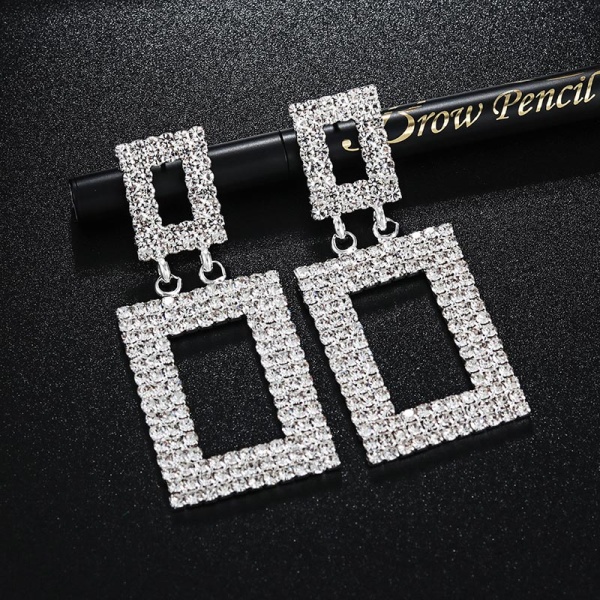 Вечірні сережки з кристалами Прямокутник lan-3183