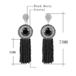 Серьги подвески с черным бисером lan-2815