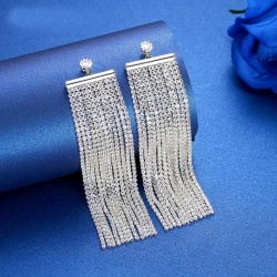 Довгі вечірні сережки з кристалами lan-3036.