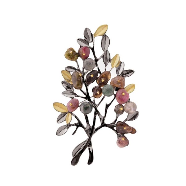 Брошь из натуральных камней Дерево