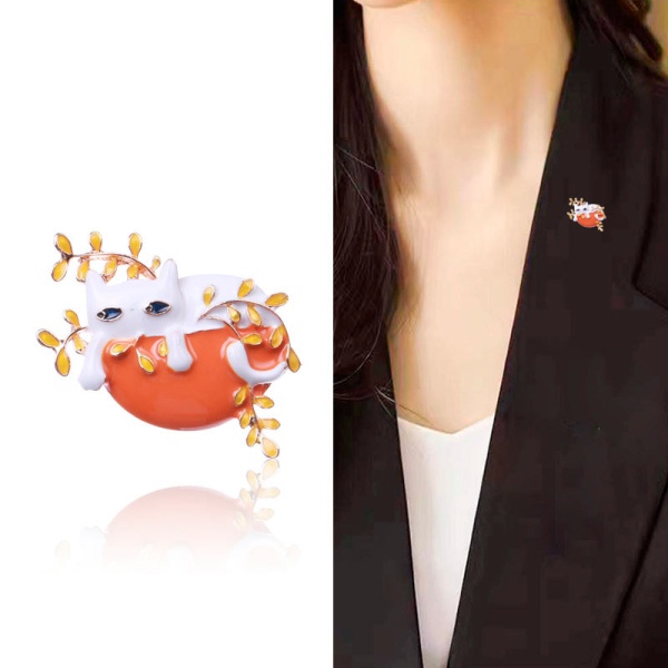 Брошь кот в вазоне lan-2716