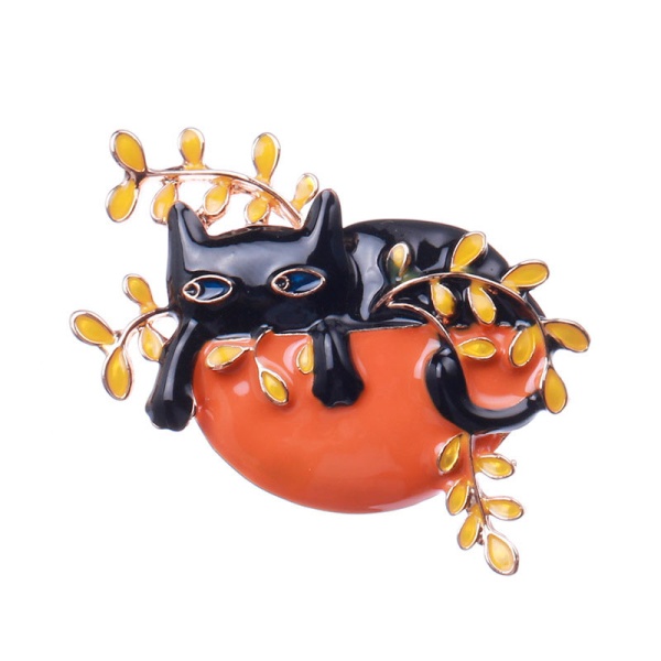 Брошь кот в вазоне lan-2716