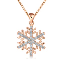 Кулон з ланцюжком Сніжинка золотистого кольору
