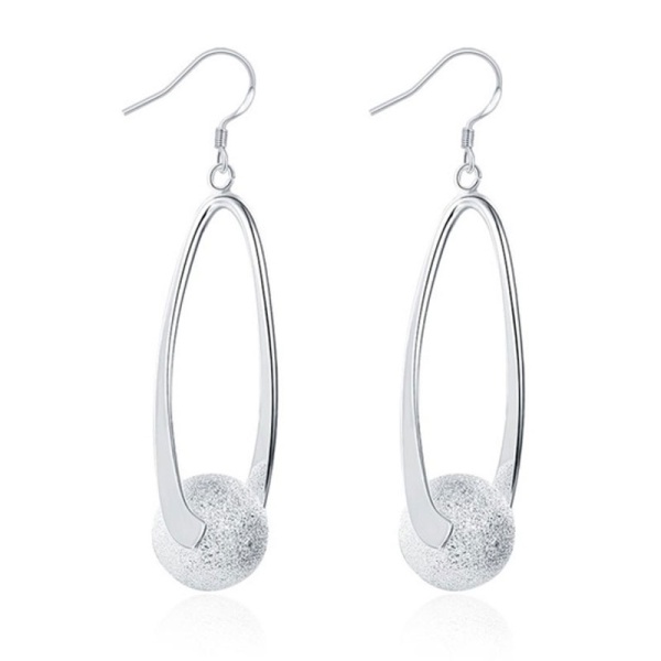 Серьги подвески Жаклин посеребренные