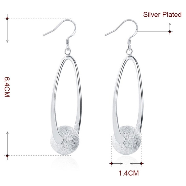 Серьги подвески Жаклин посеребренные