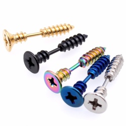 Серьги гвоздики Шуруп