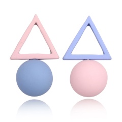 Серьги гвоздики Цветной треугольник