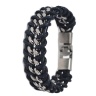 Мужской браслет Цепочка и кожа lan-3311