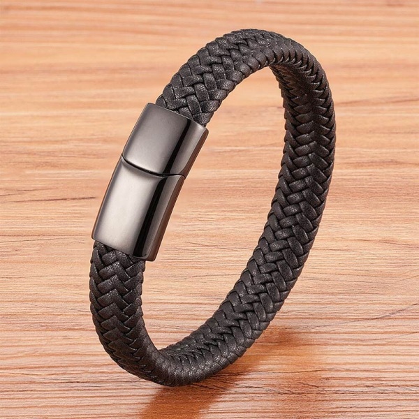 Шкіряний браслет Класик чорний
