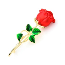 Брошка червона троянда шик lan-2717