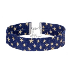 Джинсовий чокер Зірка синього кольору lan-199