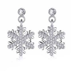 Сережки гвоздики Сніжинка срібні